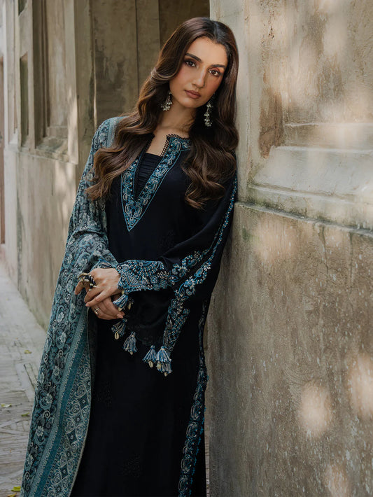 IZEL-3PC LAWN EMBROIDERED SUIT WITH MONARK PRINT DUPATTA LEH-4369