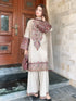 MARIA B-3PC DHANAK EMBROIDERED SUIT LEH-2357