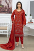 LIBASS - 3PC VISCOUS EMBROIDRED SUIT (LEH-01)