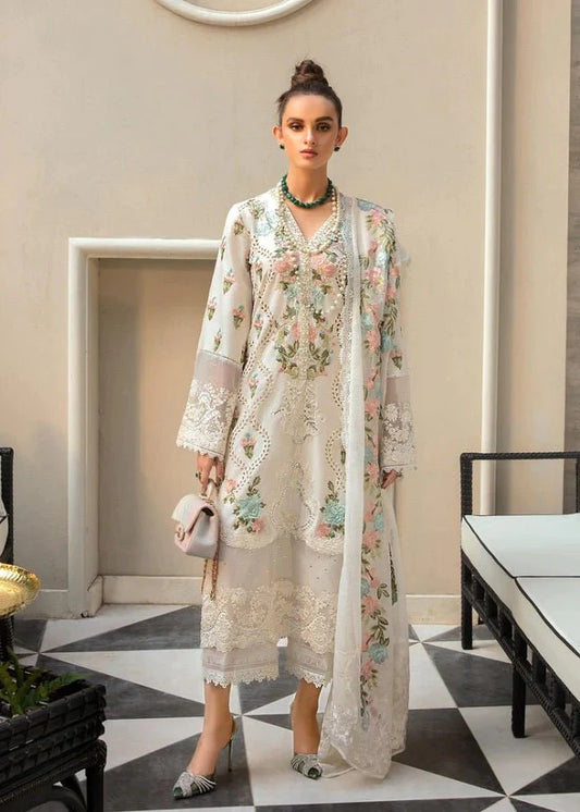CRIMSON-3PC LAWN EMBROIDERED SHIRT WITH CHIFFON EMBROIDERED DUPATTA LEH-4502